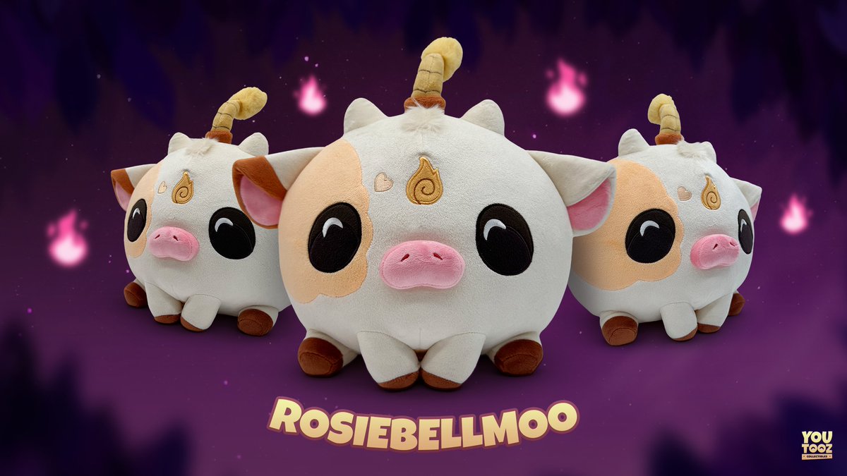 the rosiebellmoo mooligan plushie is going to be available for purchase on August 22nd from <a href="/youtooz/">youtooz</a> ! 

(Its really high quality , soft and round!)
From me too moo! Kaboom coming soon !!!:D