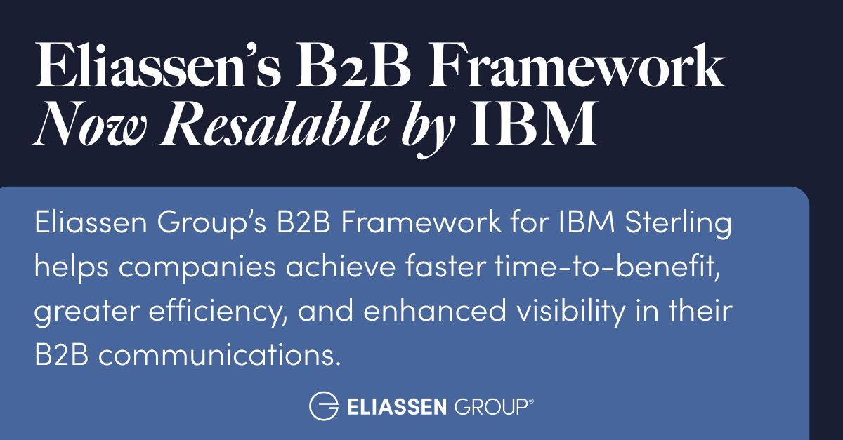 IBM clients using IBM B2B Integrator can now access Eliassen’s proven B2B Framework to accelerate partner onboarding, improve compliance, and gain real-time visibility across their partner ecosystem—all with IBM’s backing.

ibm.com/docs/en/announ…

#B2BIntegration #SupplyChain