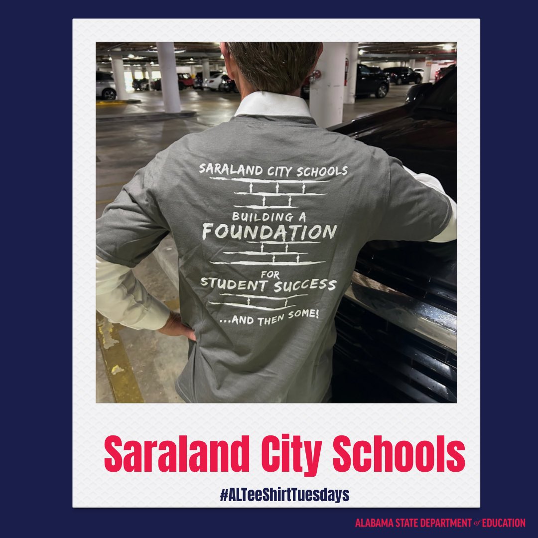 Eric Mackey (@egmackey) on Twitter photo It’s Tee Shirt Tuesday and this week I am wearing a tee shirt <a href="/SaralandSchools/">SaralandCitySchools</a> 🎉
If your school has a tee shirt you would like featured, please send to: Tee Shirt Tuesdays, c/o ALSDE, PO Box 302101, Montgomery, AL 36130-2101
#ALTeeShirtTuesdays It’s Tee Shirt Tuesday and this week I am wearing a tee shirt <a href="/SaralandSchools/">SaralandCitySchools</a> 🎉
If your school has a tee shirt you would like featured, please send to: Tee Shirt Tuesdays, c/o ALSDE, PO Box 302101, Montgomery, AL 36130-2101
#ALTeeShirtTuesdays