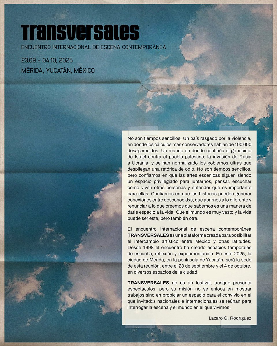 Transversales está de regreso, ahora en Mérida!!

Septiembre-octubre