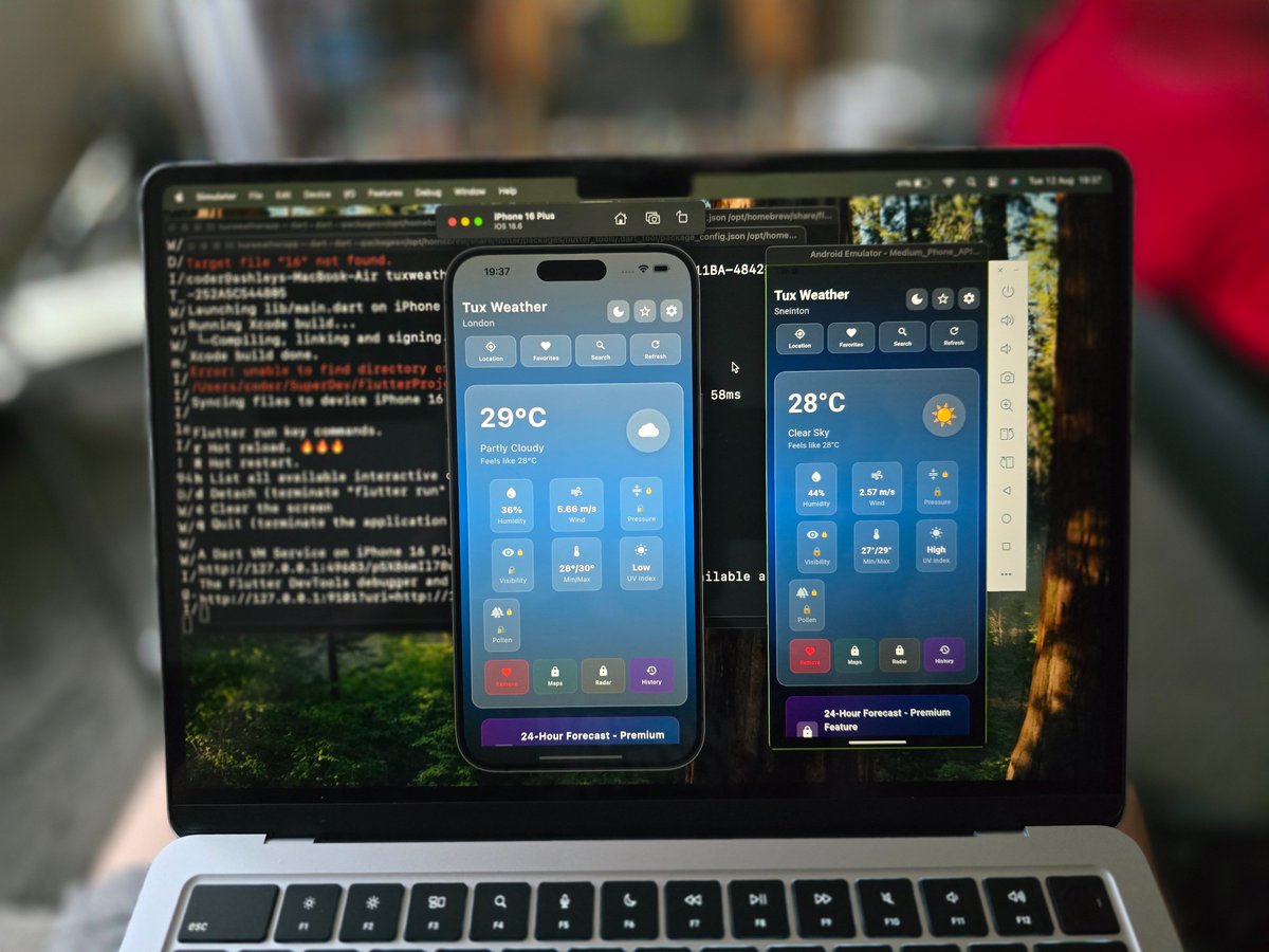 tuxtools's tweet photo. Sorry for not being as active lately — I’ve been busy building new features for the Tux Weather app 🌦️ Excited to be working on this and can’t wait to share what’s coming next! 🚀📱 #TuxWeather #AppDev https://t.co/8gPScI0iMJ
