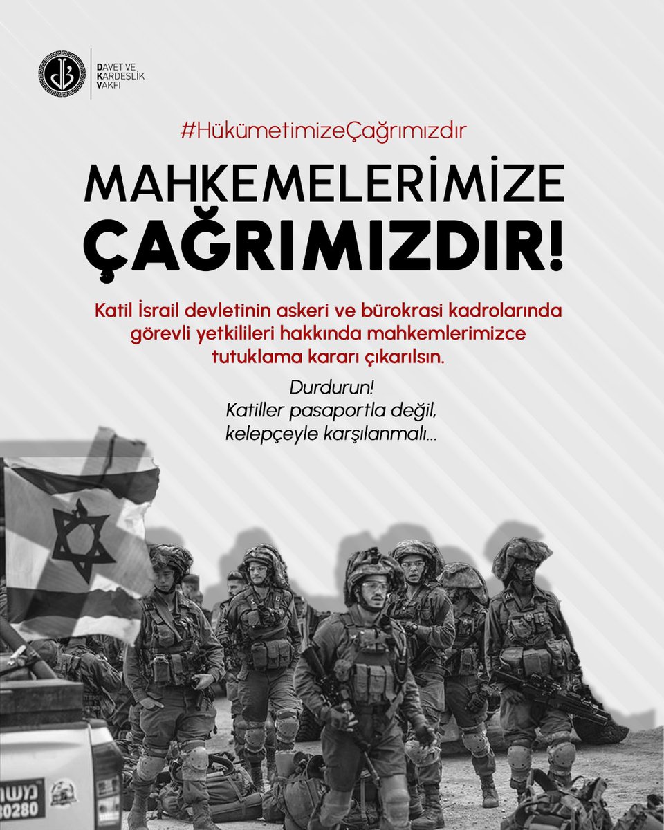 Siyonist katiller tutuklanma korkusuyla Batılı bazı ülkelere gitmiyorlar.
Bize de gelememelidirler!
#Hükümetimizeçağrımızdır