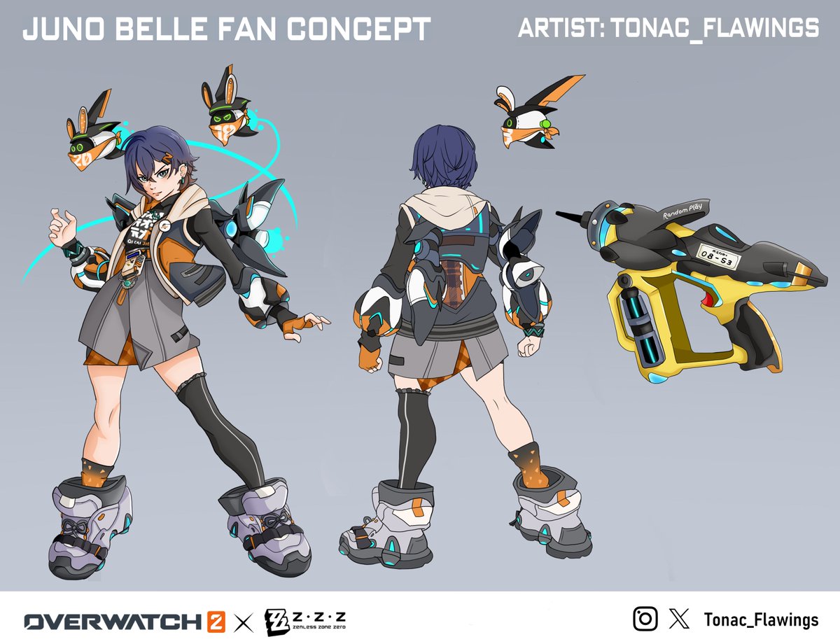 Tonac_Flawings's tweet photo. ( Overwatch 2 X Zenless Zone Zero )
Juno Belle skin Concept🛸💻✨

#Overwatch2 #ZenlessZoneZero #ゼンゼロ #Overwatch2Fanart  #ZenlessZoneZeroFanart #Juno #Belle #art https://t.co/QOOZfsAxZ3