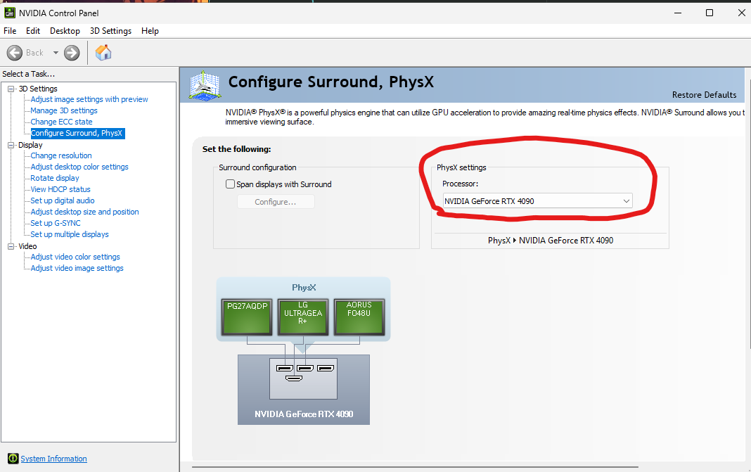 SenzVtuber's tweet image. FREE TECH TIP 🧑💻 for my non tech Vtubers!
Search "Nvidia Control Panel" -> Configure Surround, PhysX -> Change Processor to your Graphics Card!
GPUs are made to be maxxed out and take on all the work, CPUs will slow down your pc if pushed too hard! (I gained at least 20+ fps)