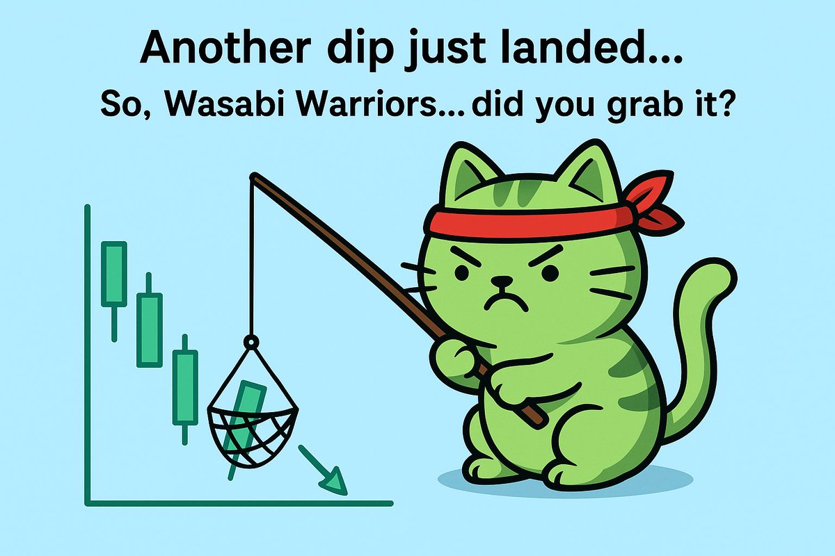 wasabicat_bonk's tweet photo. Another dip just landed… 📉🌶
So, #WasabiWarriors… did you grab it, or are you still waiting? 🐱🚀
#WasabiCat #BuyTheDip #MemeToken https://t.co/9tN69ePX6C