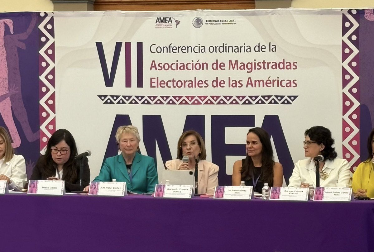 Participamos hoy en la VII Conferencia ordinaria de la <a href="/AMEAmagistradas/">AMEA - Asociación de Magistradas Electorales</a>, iniciando con el panel inaugural: "Mujeres poderosas en la vida pública", con las excelentes participaciones de: 

- Margarita Cabello, exprocuradora de la <a href="/PGN_COL/">Procuraduría General de la Nación</a> y expresidenta de la <a href="/CorteSupremaJ/">Corte Suprema de Justicia</a> 
- Ann