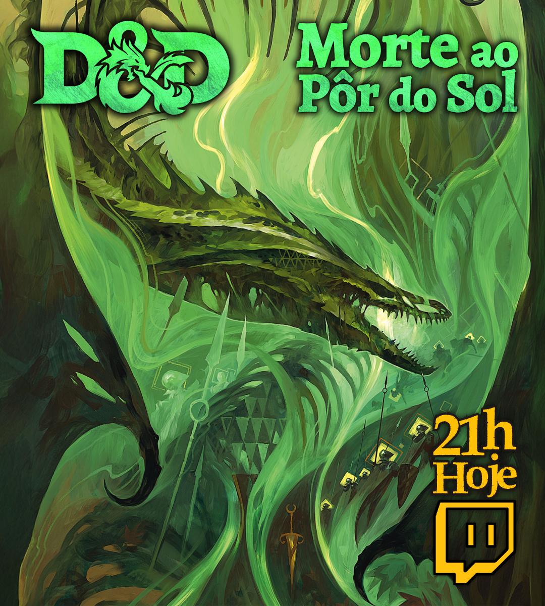 Morte ao Pôr do Sol 🐉 Campanha D&amp;D 2024 🐉 Hoje às 21
twitch.tv/flechamagica

Venha conosco nesta campanha de D&amp;D 2024 com Ximu narrando para os membros do Pega Essa Flecha. O arco "Morte ao Pôr do Sol" será a primeira campanha da aventura Dragon Delves.