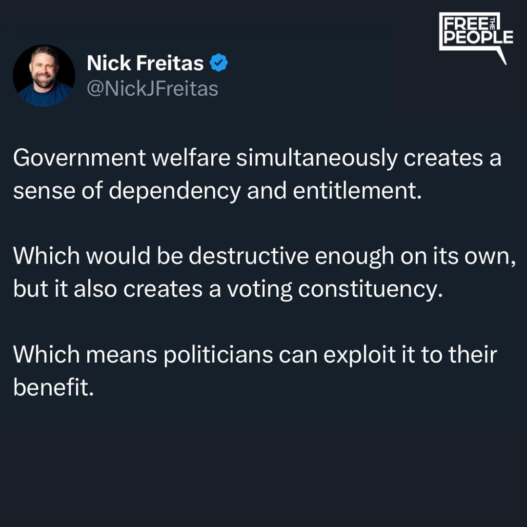 gwpro's tweet image. This is a triple threat. It puts #votes up for sale, in addition to creating #dependency and a sense of #entitlement. It makes #charity evil.  #freemarket #politics #lobbyists #government #optout