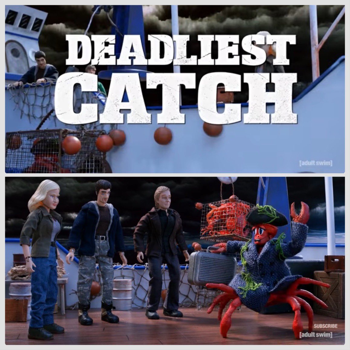 Thanks to ROBOT CHICKEN for your brand-new take on DEADLIEST CATCH!

New episodes of DEADLIEST CATCH debut Fridays at 8/7c on Discovery and streaming on HBO Max.

Thanks for watching!

Link to ROBOT CHICKEN:
youtu.be/7-4t5ioKo5w?si…