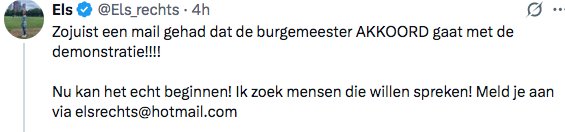 Beste Els <a href="/Els_rechts/">Els</a> , helaas moet ik je uitnodiging afslaan. Dat gezegd: mijn broer Geert #Wilders Heeft ongetwijfeld je aanbod aangenomen. Tweet dit even; komt de opkomst ten goede! #PVV