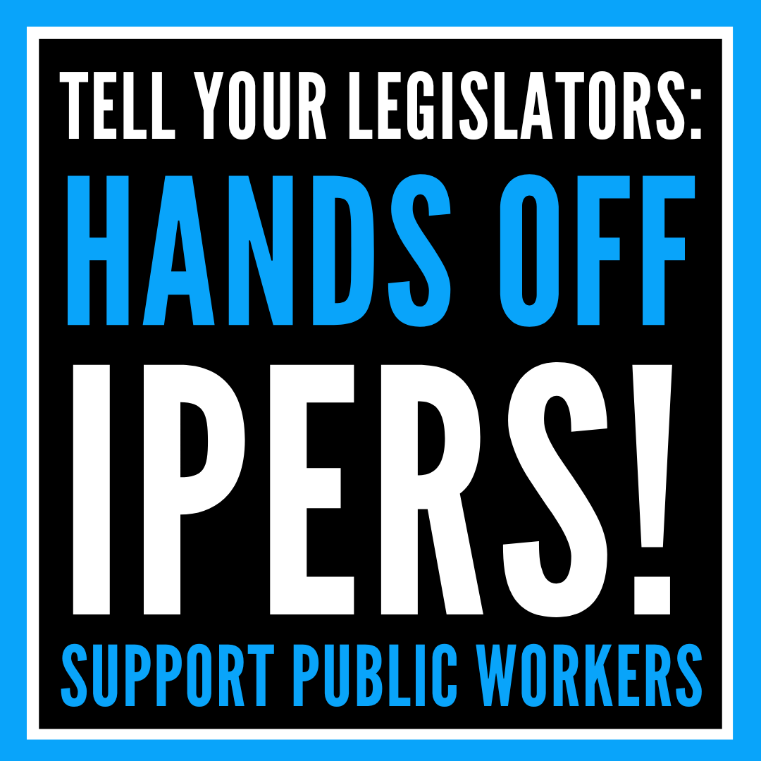 The future of public employees’ retirement is now under threat by Gov. Reynolds’ DOGE task force. 🚨🚨🚨

This Iowan believes that If our legislature can afford to fund vouchers &amp; corporate tax cuts, they can support public workers! What