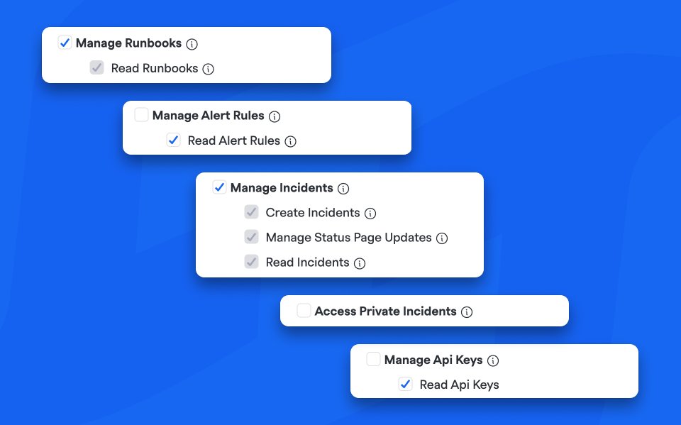 ✨Introducing Custom Roles &amp; Permissions🔐

Set exactly who can touch what: runbooks, alerts, incidents, service catalog, APIs, and more.

All the peace of mind, without putting anything between the fire and the people holding the firehose.

👉Learn more: firehydrant.com/blog/firehydra…