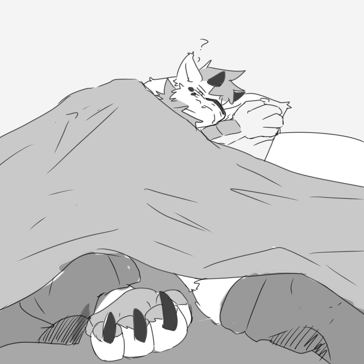 oversized red dergy with soft paws (@ashenfluff4546) on Twitter photo Warm up doodle for today 
Sleepy lazy derg too lazy to take them sockies off Warm up doodle for today 
Sleepy lazy derg too lazy to take them sockies off