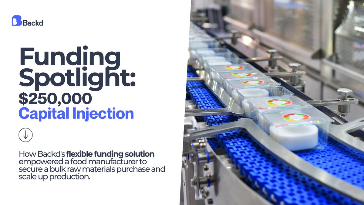 BackdBusFunding's tweet image. Inventory purchasing can drain cash, especially when you&apos;re working to scale operations

⏩ This food manufacturer used flexible funding from Backd to cover a major materials order and scale without slowing down.

#BusinessFinance #BackdBusinessFunding