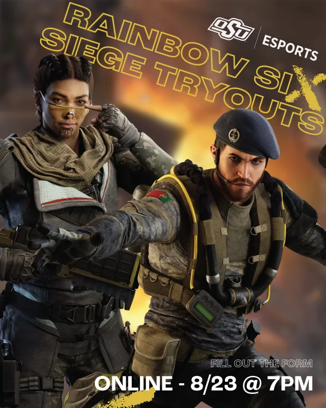 🚨 Join OSU Esports for our Rainbow Six Siege tryouts! 🚨

🗓️ August 23 at 7:00 PM
📍 Online in the R6 Discord
⭐️ Open to all OSU students

Both experienced players and new players are welcome to try out. Fill out the form to secure your spot! docs.google.com/forms/d/e/1FAI…