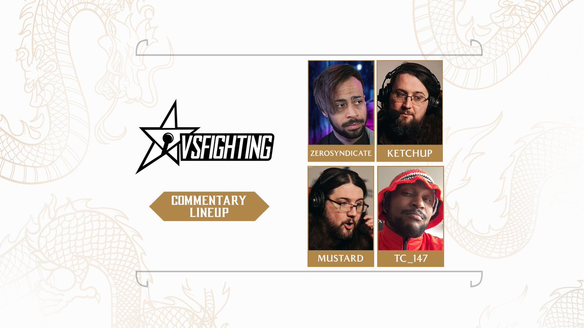 Mortal Kombat 1 (@mortalkombat) on Twitter photo Four voices. Zero chill. Infinite hype.
<a href="/ZeroSyndicate/">TNS|Zero, Alex Russ</a> <a href="/PNDKetchup/">Ketchup</a> <a href="/PNDMustard/">Mustard</a> <a href="/TC_147_/">TC_147</a> will be LIVE at VSFighting this weekend!
Lock in to catch <a href="/vsfighting/">VSFighting</a> this Saturday 8am ET/ 5am PT! Four voices. Zero chill. Infinite hype.
<a href="/ZeroSyndicate/">TNS|Zero, Alex Russ</a> <a href="/PNDKetchup/">Ketchup</a> <a href="/PNDMustard/">Mustard</a> <a href="/TC_147_/">TC_147</a> will be LIVE at VSFighting this weekend!
Lock in to catch <a href="/vsfighting/">VSFighting</a> this Saturday 8am ET/ 5am PT!