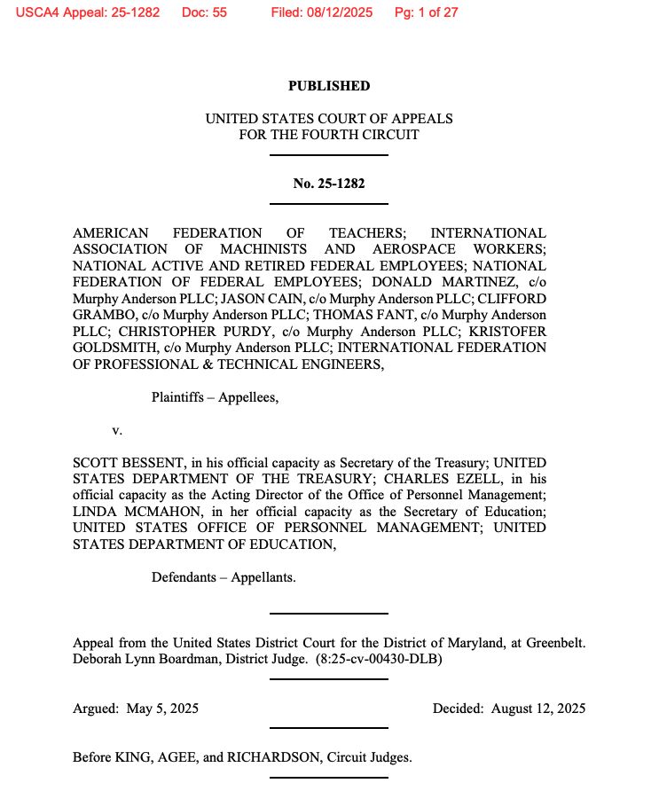 BREAKING: In a 2-1 vote, the U.S. Court of Appeals grants DOGE access to SEVERAL major agency databases

LET'S GO