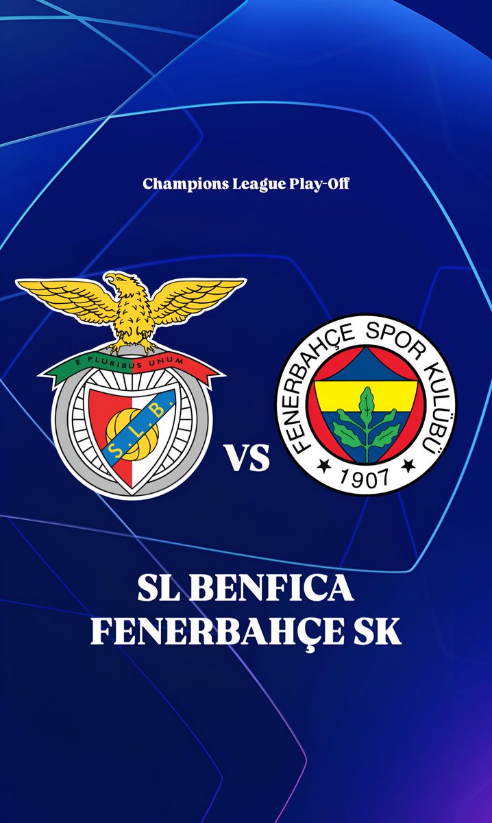 SLBTurkiye's tweet photo. Şampiyonlar Ligi Play-Off turunda rakibimiz Fenerbahçe SK! 🟡🔵🇹🇷 #UCL https://t.co/C4Yn171Xby