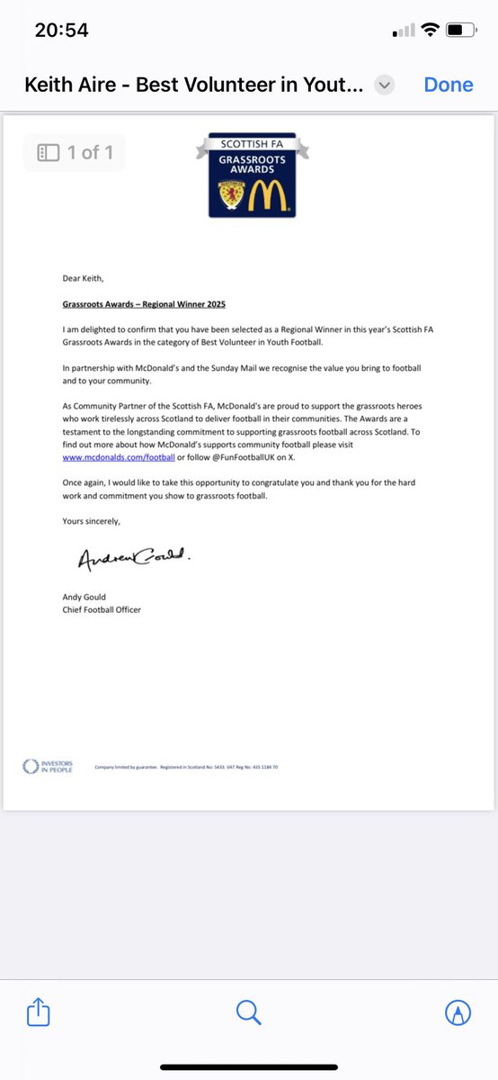 ashfield2008s's tweet photo. What a surprise
I’ve been nominated and selected as the Regional Winner of this year’s Scottish FA Grassroots Awards For Best Volunteer Of The Year In Youth Football. Wee night out at the hall of fame at Hampden this Friday 👀🏆👏👏 https://t.co/an3PixaupX