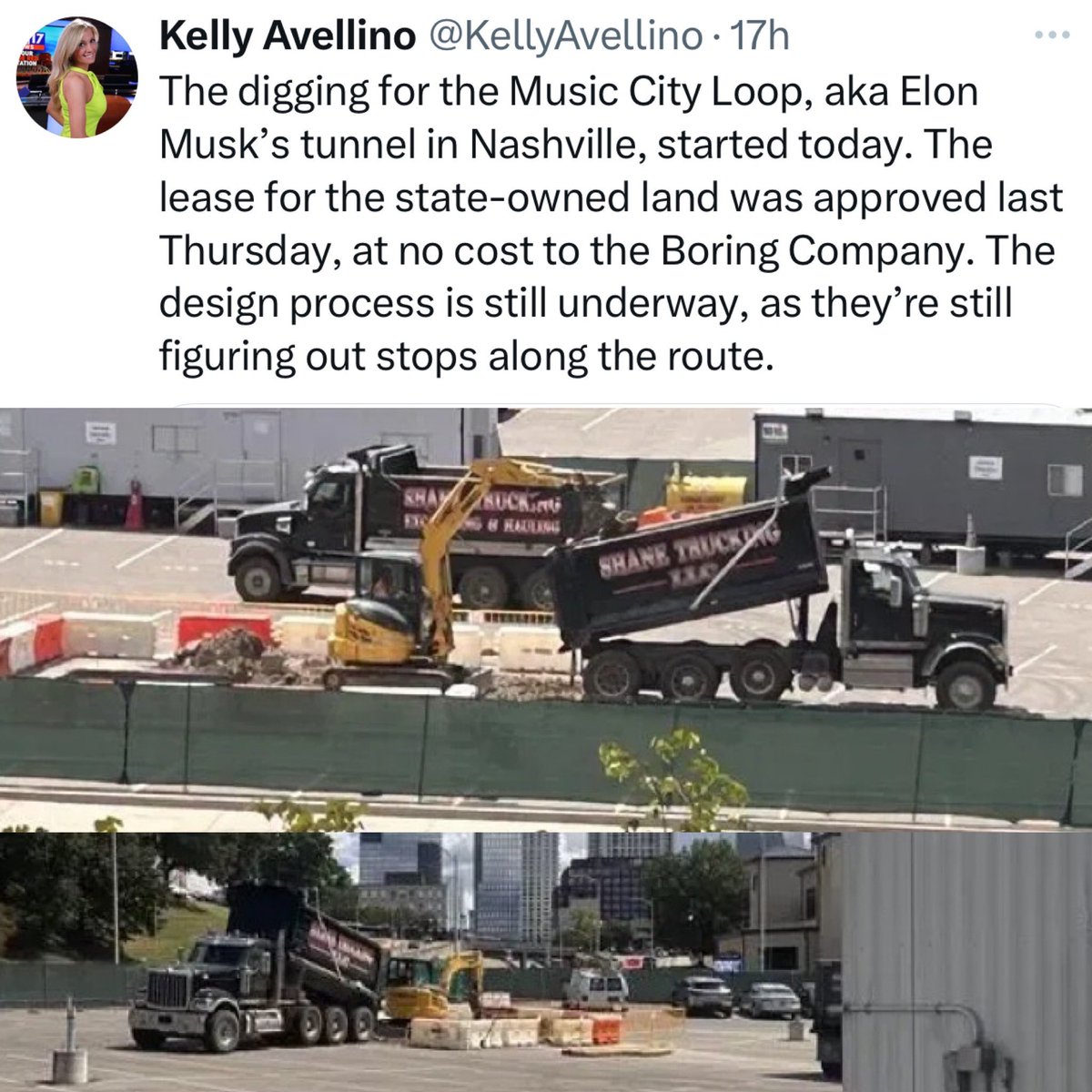 The Tennessee Holler (@thetnholler) on Twitter photo ⚡️UPDATE: Musk & <a href="/GovBillLee/">Gov. Bill Lee</a> have started digging the hole in Nashville nobody wanted for their Teslas-only private tunnel
No environmental impact study. No safety details. Nobody even really knows the route. Welcome to Lee’s Tennessee!
(H/T <a href="/KellyAvellino/">Kelly Avellino</a>) ⚡️UPDATE: Musk & <a href="/GovBillLee/">Gov. Bill Lee</a> have started digging the hole in Nashville nobody wanted for their Teslas-only private tunnel
No environmental impact study. No safety details. Nobody even really knows the route. Welcome to Lee’s Tennessee!
(H/T <a href="/KellyAvellino/">Kelly Avellino</a>)