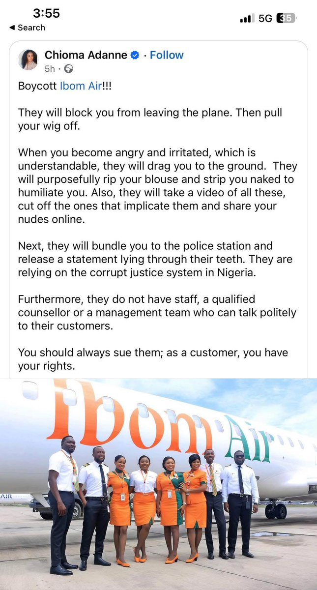 The good thing about defending injustice is, you could be the next victim. 

No be by who first call police 👮 

#boycottibomair 
#boycottibomairlines