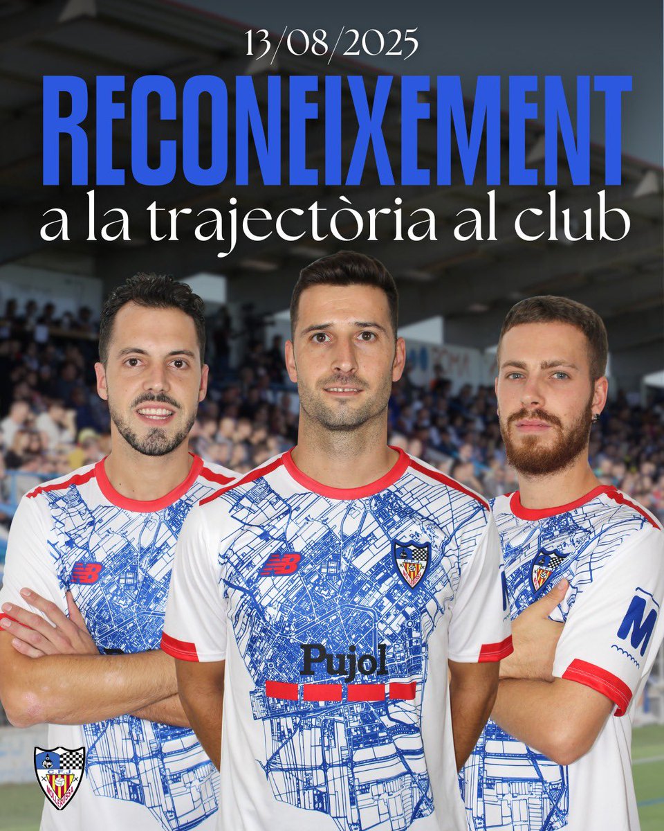 CFJ_Mollerussa's tweet photo. 👏🏻 Demà, abans de l'inici del Trofeu Ciutat de Mollerussa, el CFJ Mollerussa realitzarà un reconeixement a la trajectòria al nostre club als exjugadors Jordi Pedrós, Xavi Puiggròs i Albert Delgado, com a mostra d'agraïment pel seu compromís i dedicació durant tots aquests anys. https://t.co/x7vzGDJrUN