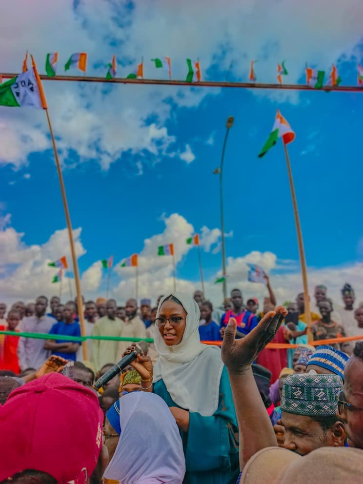 HauwaYusuf_M's tweet photo. Earlier today, Alhaji Adamu Maina Waziri led the commissioning of a new party office for the African Democratic Congress (ADC) in Fune Local Government Area, Damagum Town.

The landmark event drew the attendance of prominent party figures, including Dr. Zainab Haruna, Engr. Abubakar Adamu Waziri, ADC National Auditor Alhaji Mustapha Mai Adamu, ADC Deputy National Secretary Hauwa Yusuf, ADC Yobe State Chairman Hon. Umar Kalli, Dr. Mamu Muhammad, Hon. Lu Bello, and other key stakeholders.

This Fune ADC Party Office is the first to be commissioned among the 17 local governments of Yobe State following the unveiling of the coalition, marking a significant step in the party’s expansion strategy.

The day’s highlight was the mass defection of political heavyweights and grassroots supporters from other parties into the ADC, signaling a surge in the party’s influence in the region.

With this commissioning, the ADC has strengthened its organizational presence in Fune and reaffirmed its commitment to grassroots engagement and community development initiatives.

I also addressed  our teeming supporters on the need to strengthen the party by inviting more people to join so as to forge a common ground to unseat the current directionless leadership of the ruling APC and Bola Ahmed Tinubu come 2027 Insha Allah.