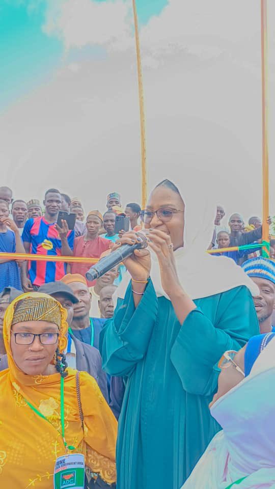 HauwaYusuf_M's tweet photo. Earlier today, Alhaji Adamu Maina Waziri led the commissioning of a new party office for the African Democratic Congress (ADC) in Fune Local Government Area, Damagum Town.

The landmark event drew the attendance of prominent party figures, including Dr. Zainab Haruna, Engr. Abubakar Adamu Waziri, ADC National Auditor Alhaji Mustapha Mai Adamu, ADC Deputy National Secretary Hauwa Yusuf, ADC Yobe State Chairman Hon. Umar Kalli, Dr. Mamu Muhammad, Hon. Lu Bello, and other key stakeholders.

This Fune ADC Party Office is the first to be commissioned among the 17 local governments of Yobe State following the unveiling of the coalition, marking a significant step in the party’s expansion strategy.

The day’s highlight was the mass defection of political heavyweights and grassroots supporters from other parties into the ADC, signaling a surge in the party’s influence in the region.

With this commissioning, the ADC has strengthened its organizational presence in Fune and reaffirmed its commitment to grassroots engagement and community development initiatives.

I also addressed  our teeming supporters on the need to strengthen the party by inviting more people to join so as to forge a common ground to unseat the current directionless leadership of the ruling APC and Bola Ahmed Tinubu come 2027 Insha Allah.