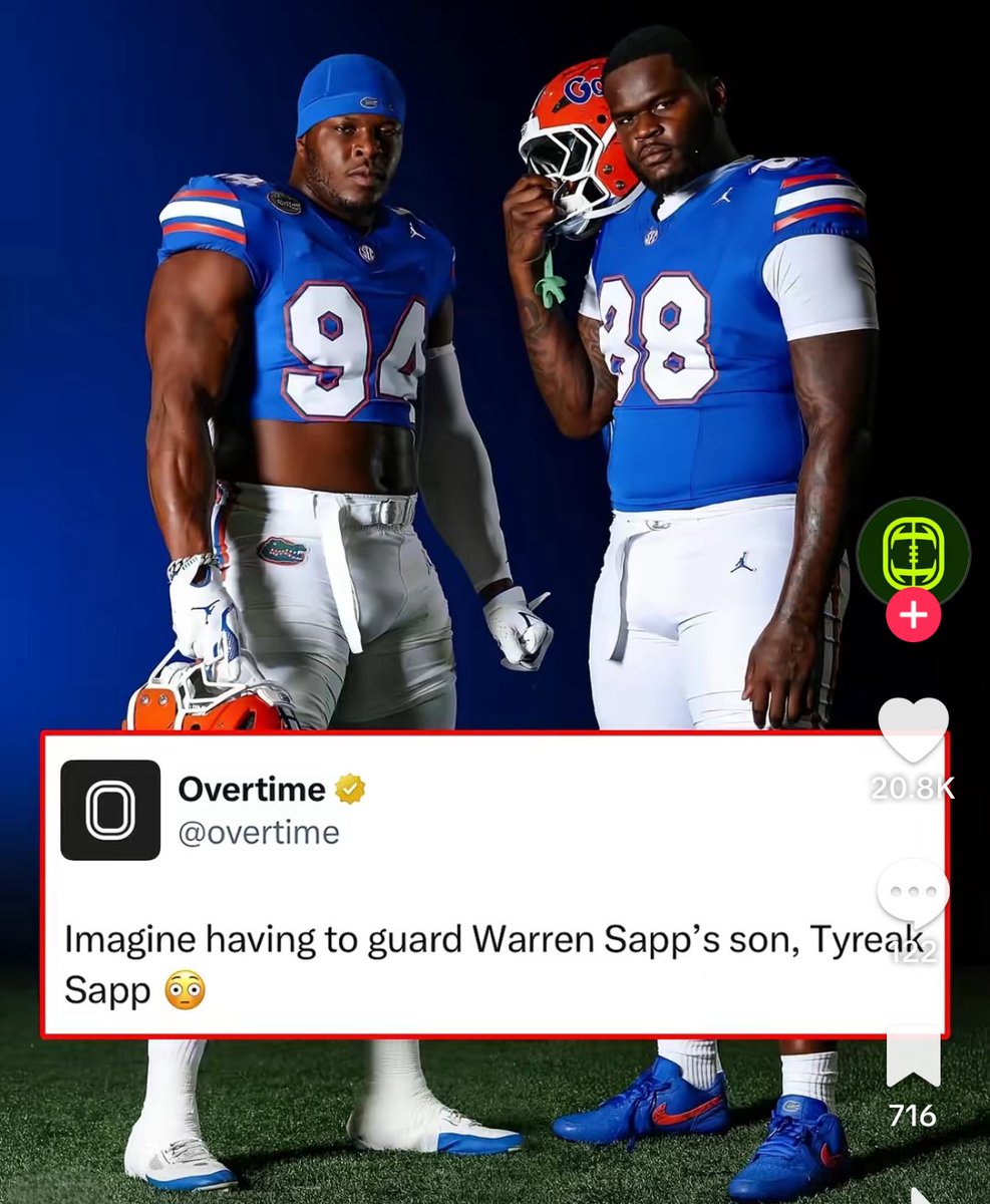 KeithJouganatos's tweet image. The Miami - Florida rivalry is still red hot. 

Canes O Lineman Anez Cooper commented on a Tik Tok @overtime posted titled “Imaging having to guard Warren Sapp’s son, Tyreak Sapp. 

“It’s not hard at all”