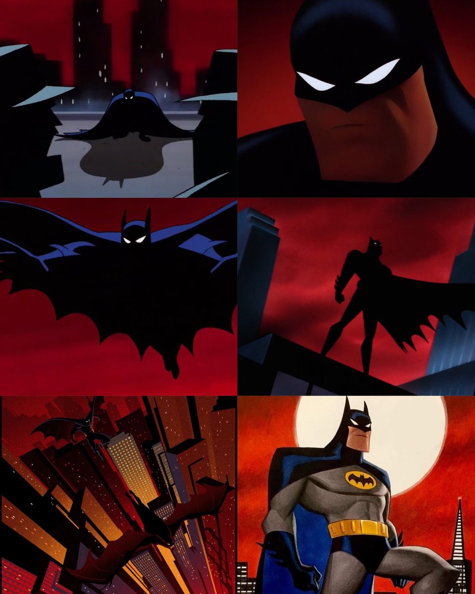 TheDCUBatman's tweet photo. Batman The Animated Series in red https://t.co/PH0Peuma7B