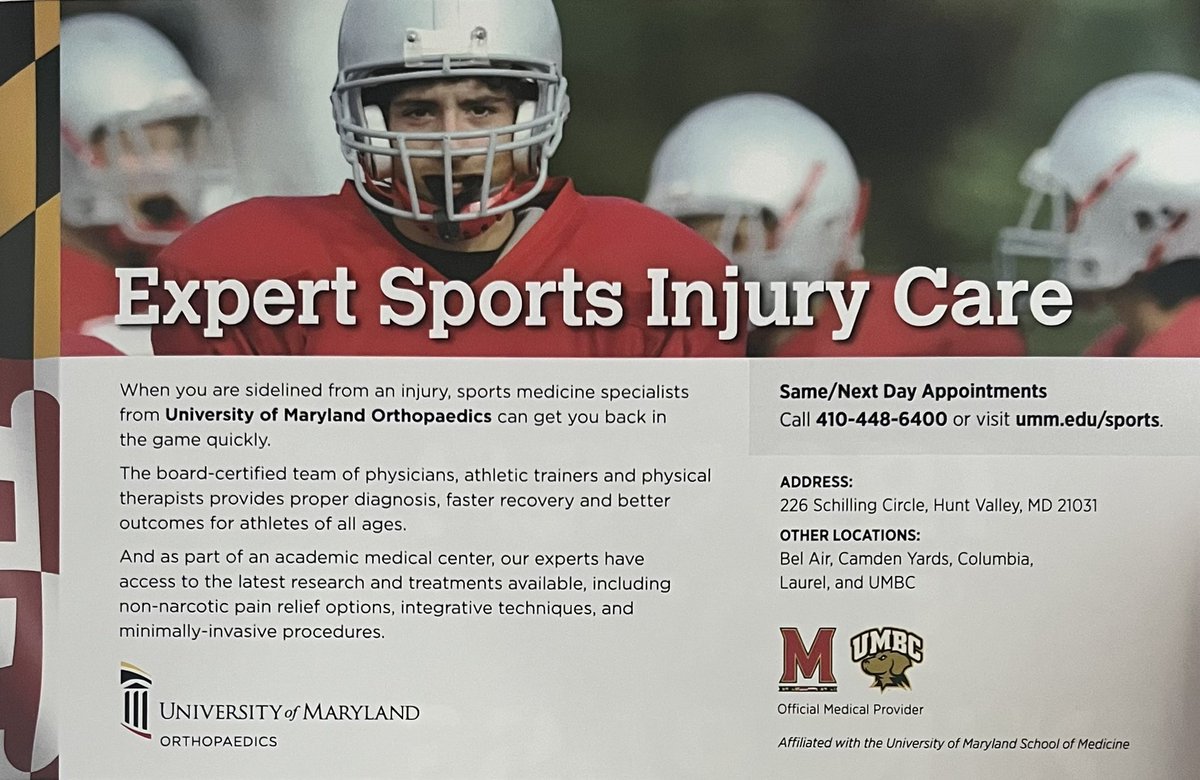 psfcabig33's tweet image. Big thanks to University of Maryland Orthopaedics for providing all heart screenings &amp;amp; physicals for @Big33MD! 🏈 Your commitment to athlete health is unmatched.
#Big33 #TeamMaryland #AthleteWellness