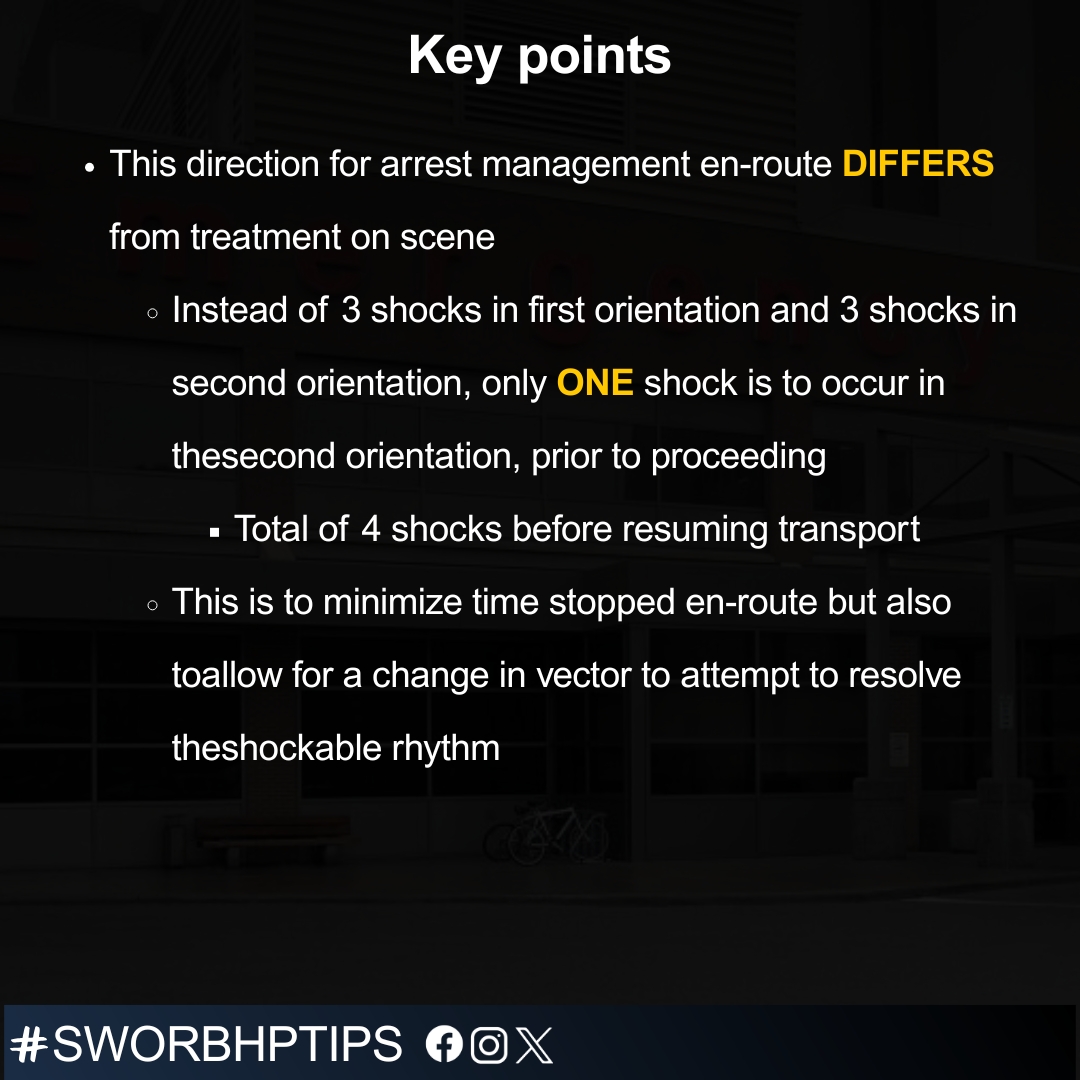 Today on #sworbhptips we review the role of Vector Change Defibrillation (VCD) during Cardiac Arrest En-Route to Hospital​.

For more tips, please visit our website:
sworbhp.ca