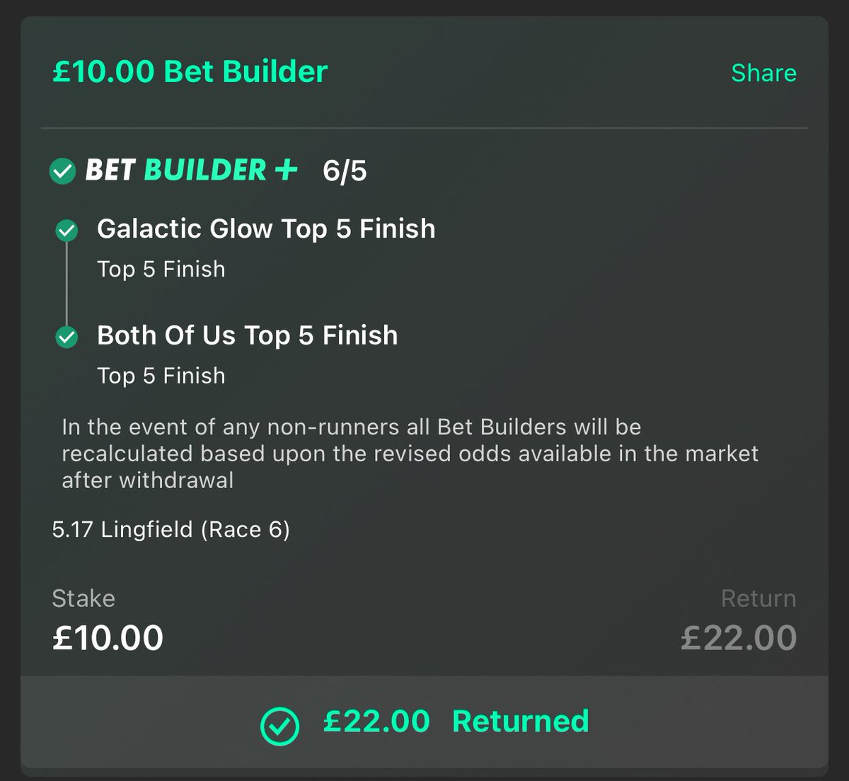 Sport__Psych's tweet image. Day 13 — £551 ➡️ £612

Today there were plenty of options, and I went for five. We nailed four of them, made up for yesterday’s loss, and learnt a new lesson along the way.
#WinningDay #LessonLearnt #MakingProgress #BounceBack #OnTrack