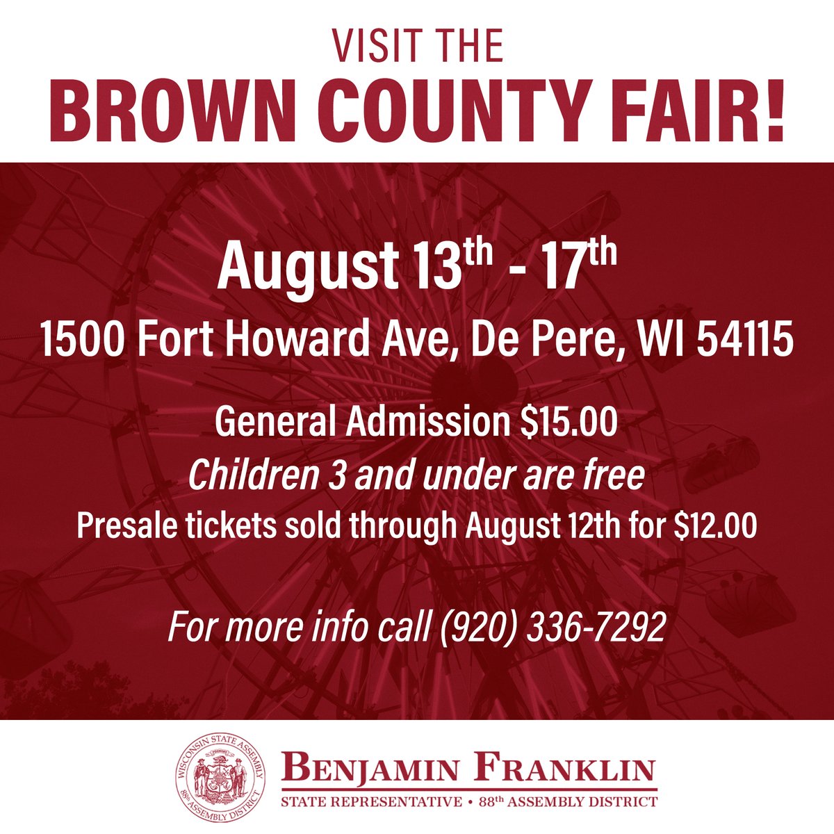 The Brown County Fair starts tomorrow! Check out their website for the 2025 event schedule, hope to see you there! browncountyfair.com