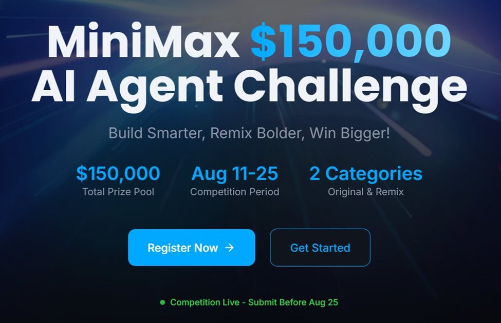 MiniMax just launched a $150,000 AI Agent challenge.

Their agent builds full stack apps from prompts, no code needed.

The Remix feature is particularly interesting.

Here's what you need to know + how to enter: 📷

#ad