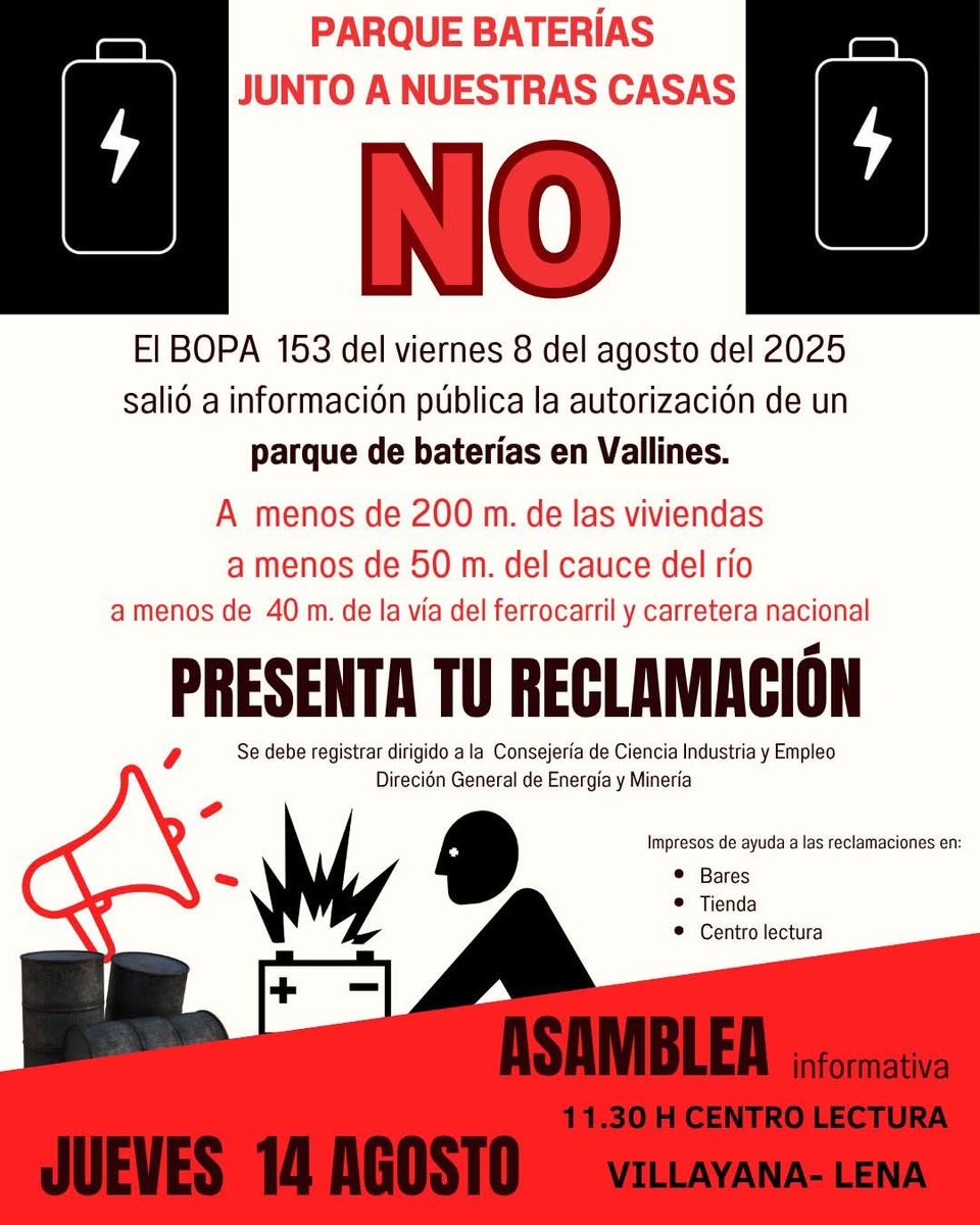 CompromisuLlena's tweet photo. SOFITAMOS  a les y los vecinos de #Carabanzo y agora a los de #Viḷḷayana 
☢️‼️NON A LA INSTALACIÓN DEL PARQUE DE BATERÍES EN VAḶḶINES‼️☢️ https://t.co/sFskaxVw5E