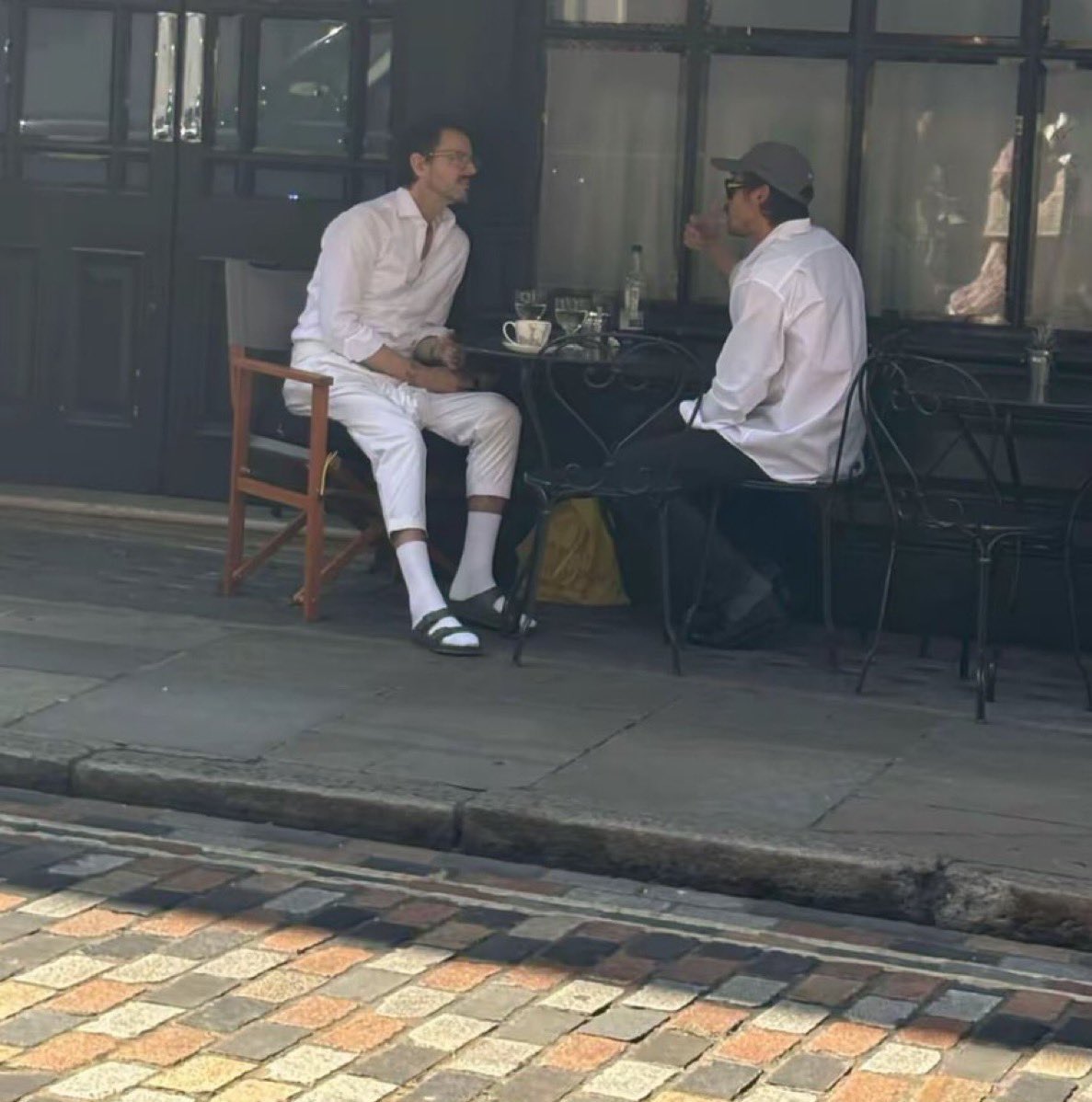 Harry with Paul Roberts in London today - 12 August