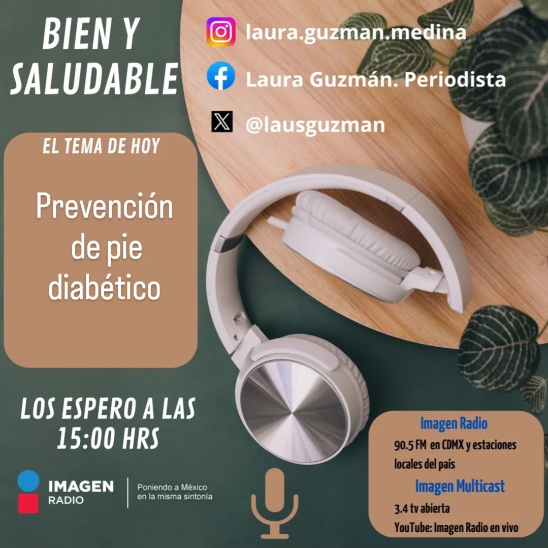 ¿Qué hacer para prevenir el pie diabético? 
De esto hablaremos hoy a las 3 pm #BienYSaludable <a href="/Imagen_Mx/">Imagen Radio</a>