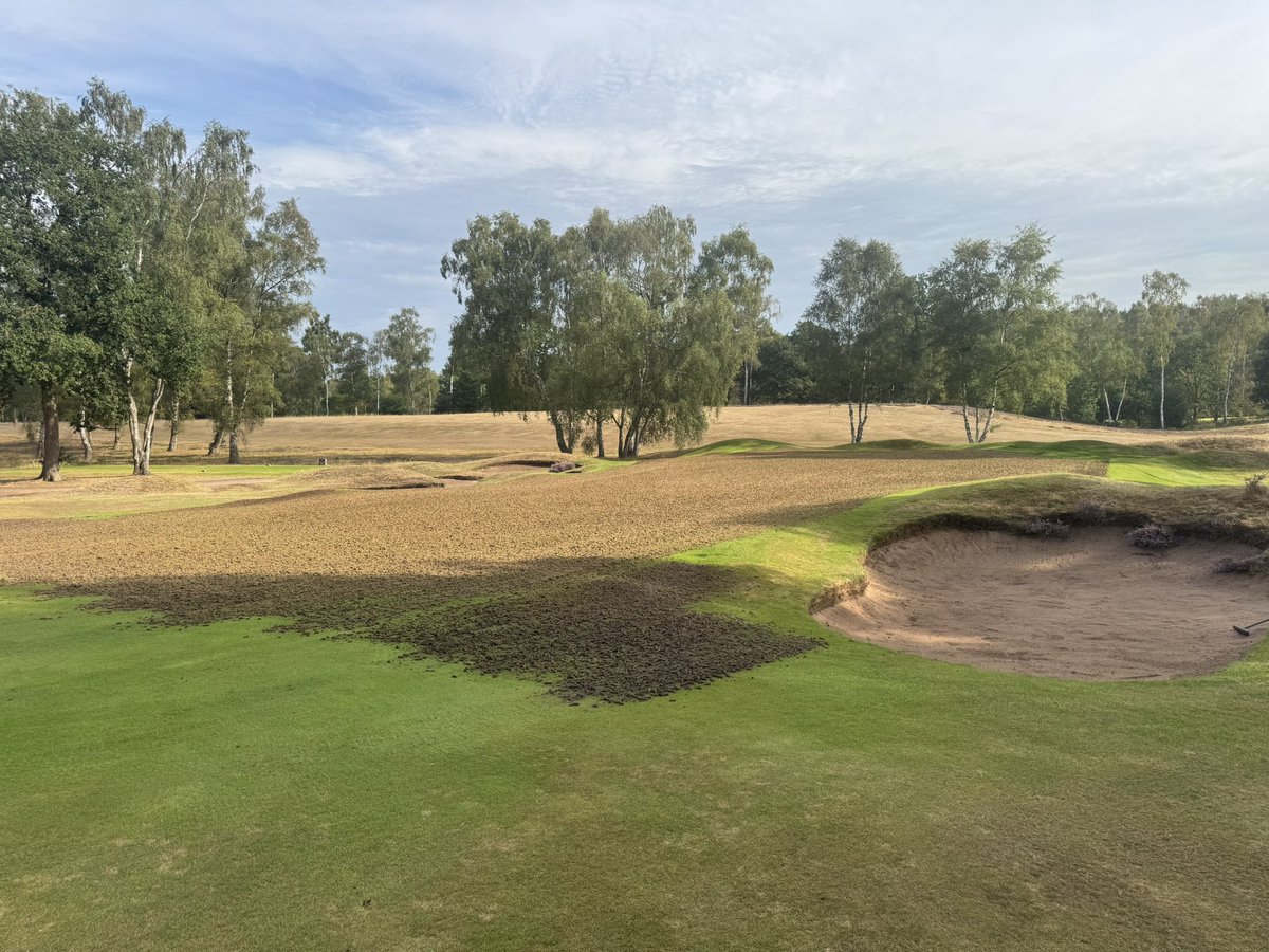 andywoodgolf's tweet image. 2 Days of Course Renovations on the Lodge @RobJone21159152 and the team working in the heat to get the work done, nowthe recovery begins #golf #greenkeeping