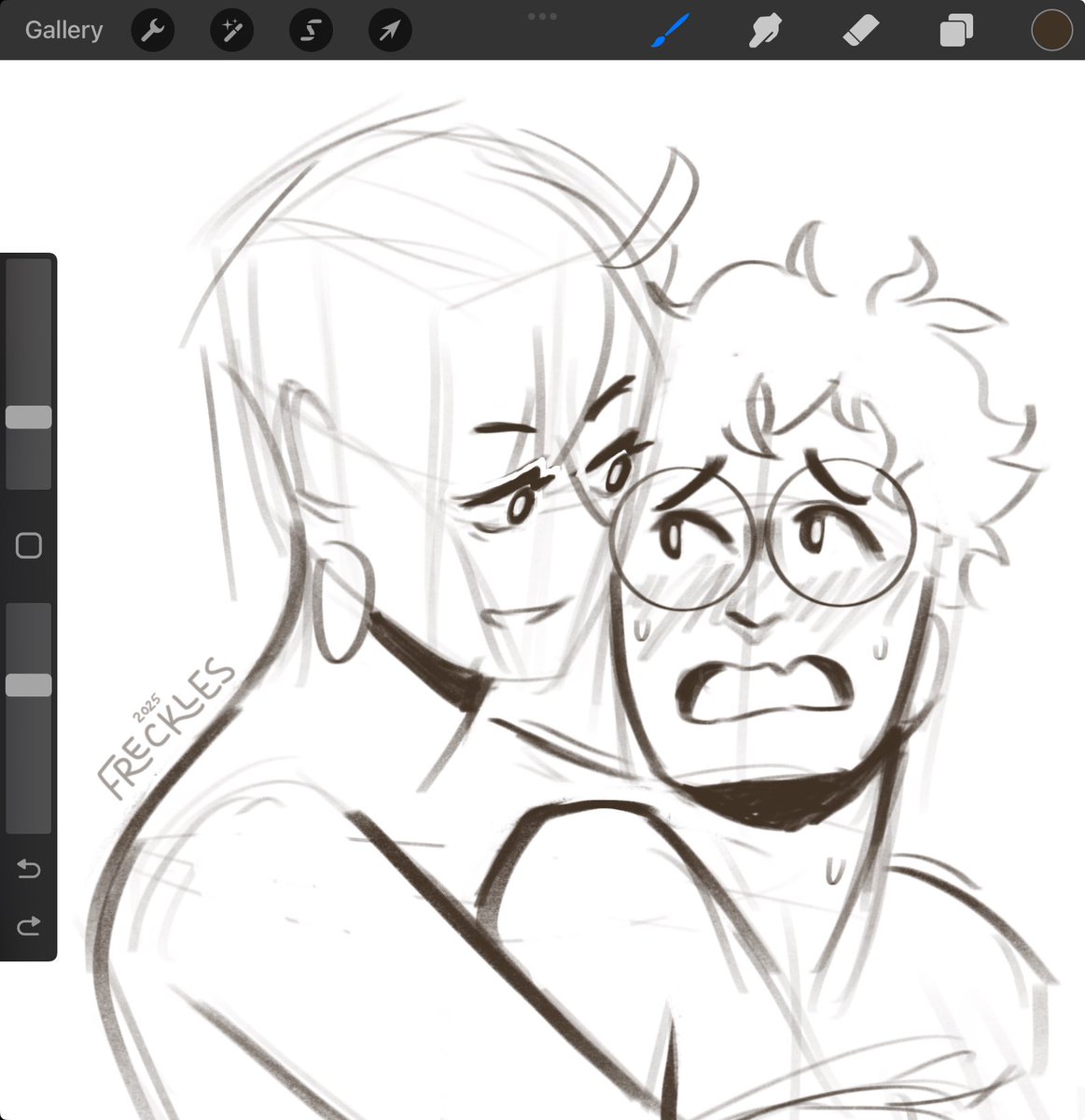 I’m supposed to be working on a commission, but these two dorks are haunting me #Dandadan