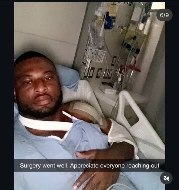 kaybronsix's tweet photo. Just a reminder, Kaybobo recently had surgery last year on his arm after an injury. 

The current task puts extra strain on his shoulder, so it’s no surprise he struggled. 

Please let’s learn to give him the grace he deserves. 

NEVER STOP VOTING KAYBOBO. ⚠️

#BBNaija #Kaybobo https://t.co/EYVUzjbBlb