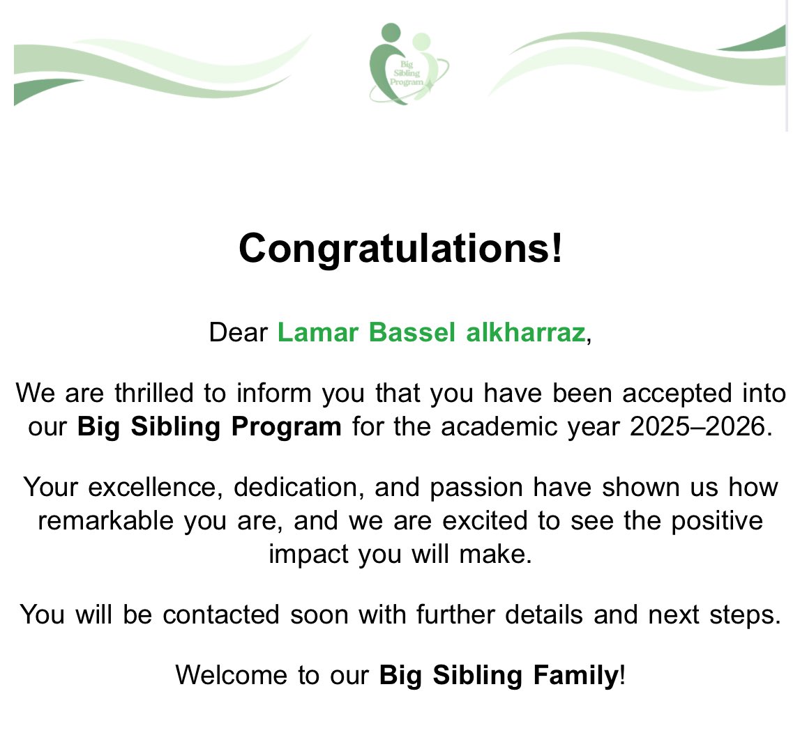 سعييدة بكوني جزء من المبادرة💘
Excited to meet my little siblings 🤩

#bigsib2026