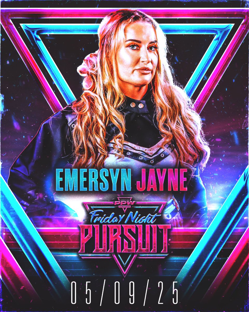 Pursuit Pro Wrestling (@pursuitprowres) on Twitter photo With minimal availability left, here's the first talent to be announced.
<a href="/emersynjayne/">Emersyn Jayne</a> joins us at Friday Night Pursuit, and you'll find out on the night her opponent! With minimal availability left, here's the first talent to be announced.
<a href="/emersynjayne/">Emersyn Jayne</a> joins us at Friday Night Pursuit, and you'll find out on the night her opponent!
