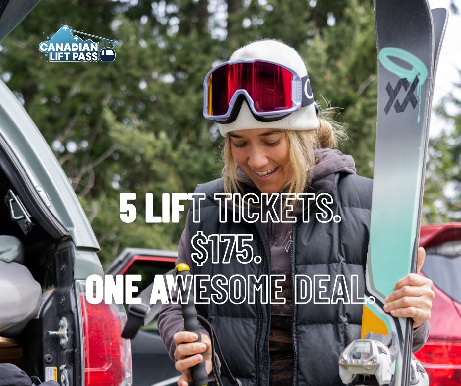The Canadian Lift Pass is back for the 2025–2026 season, it’s up to 40% off regular ticket window prices. 
🎟️  Access to 50+ ski areas across Canada
💰 Just $175 for the bronze category
🎿 The freedom to share tickets with family and friends
👉 canadianliftpass.ca