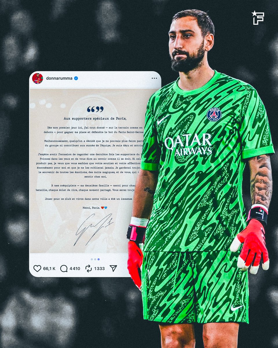 footmercato's tweet photo. Que pensez-vous du départ de Gigio Donnarumma ? 😲🇮🇹 https://t.co/zkwCIF6xbs