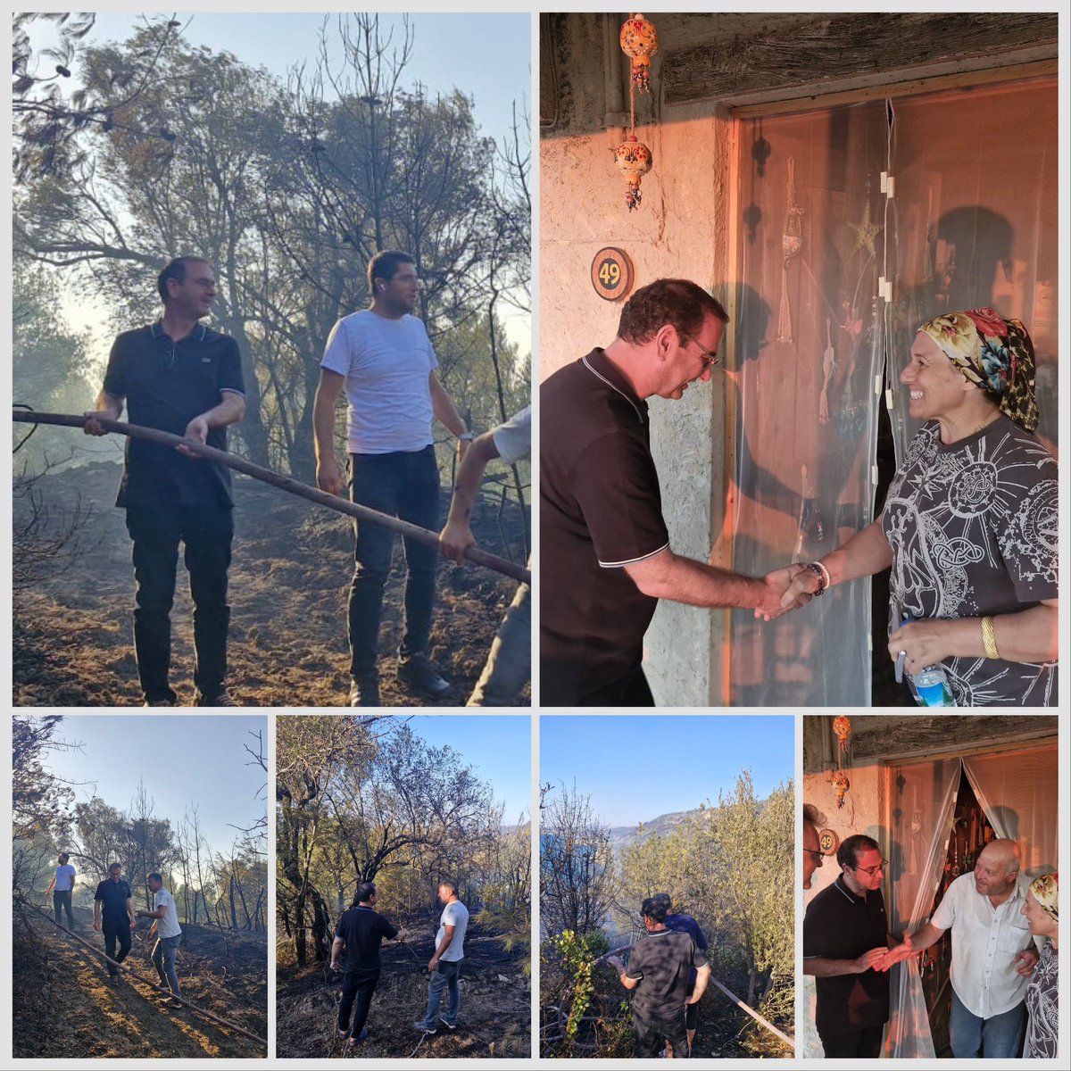 Çanakkale İl Genel Meclis Üyemiz Sn. Murat Çağlayan ve Parti Yöneticimiz Sn. Aydın Sevinç ile birlikte Batak ovasında, Tevfikiye Köyü, Kumkale ve Karanlık Liman’da yangından etkilenen vatandaşlarımızı ziyaret ettik.

Yangının bıraktığı yıkımı yerinde gördük, hemşehrilerimizin