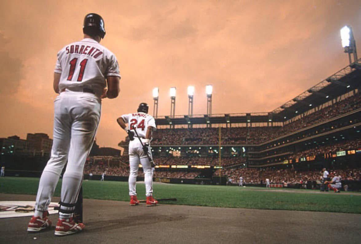 Paul Sorento and Manny Ramirez at Jacobs Field.