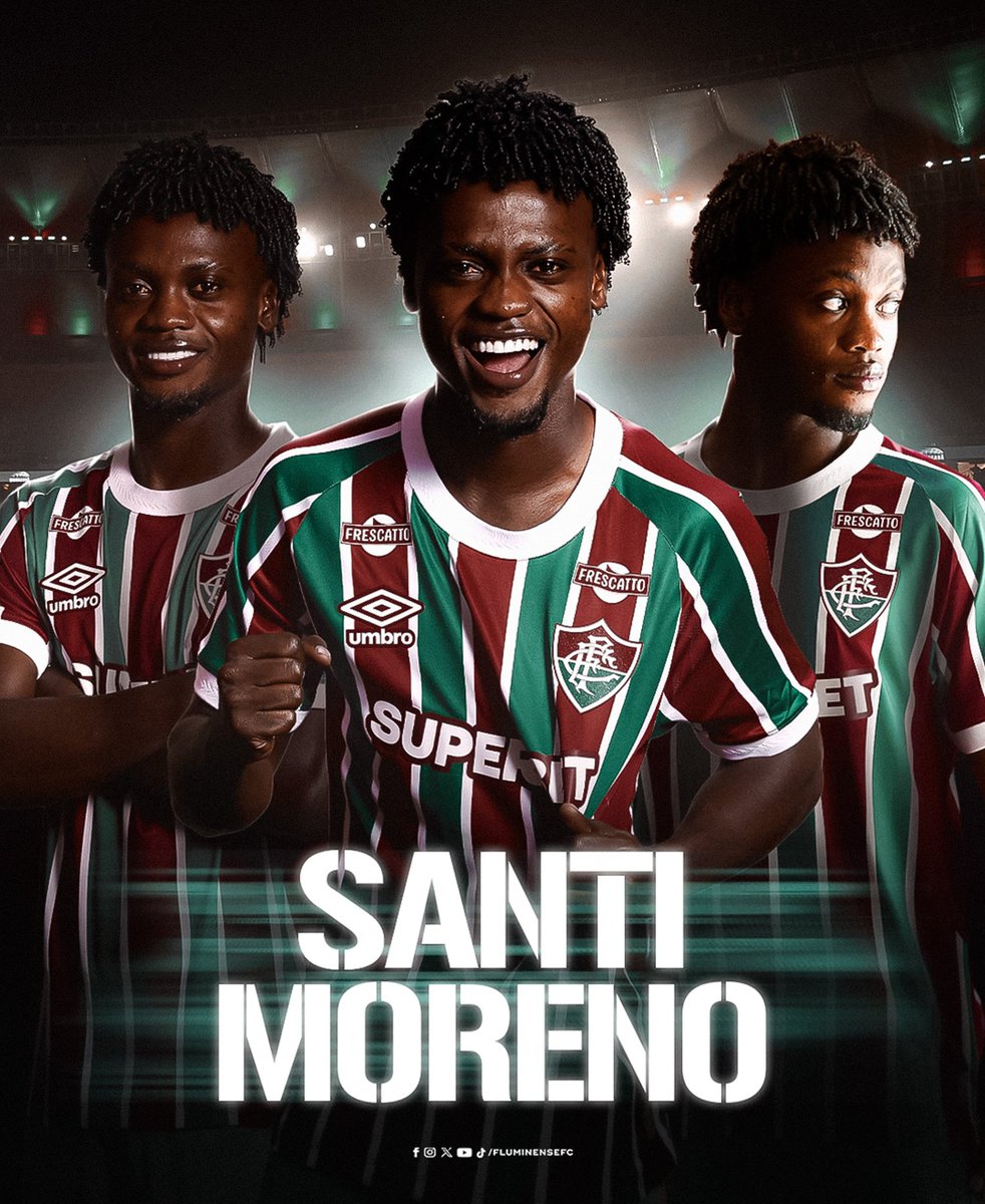 FluminenseFC's tweet photo. Santi Moreno é reforço do Fluminense Football Club!

O novo camisa 30 do Flu assinou contrato até o fim de 2029! Bem-vindo! 

Saiba mais >> https://t.co/f8TppCJBZ2 https://t.co/KCfpDOJZ9M