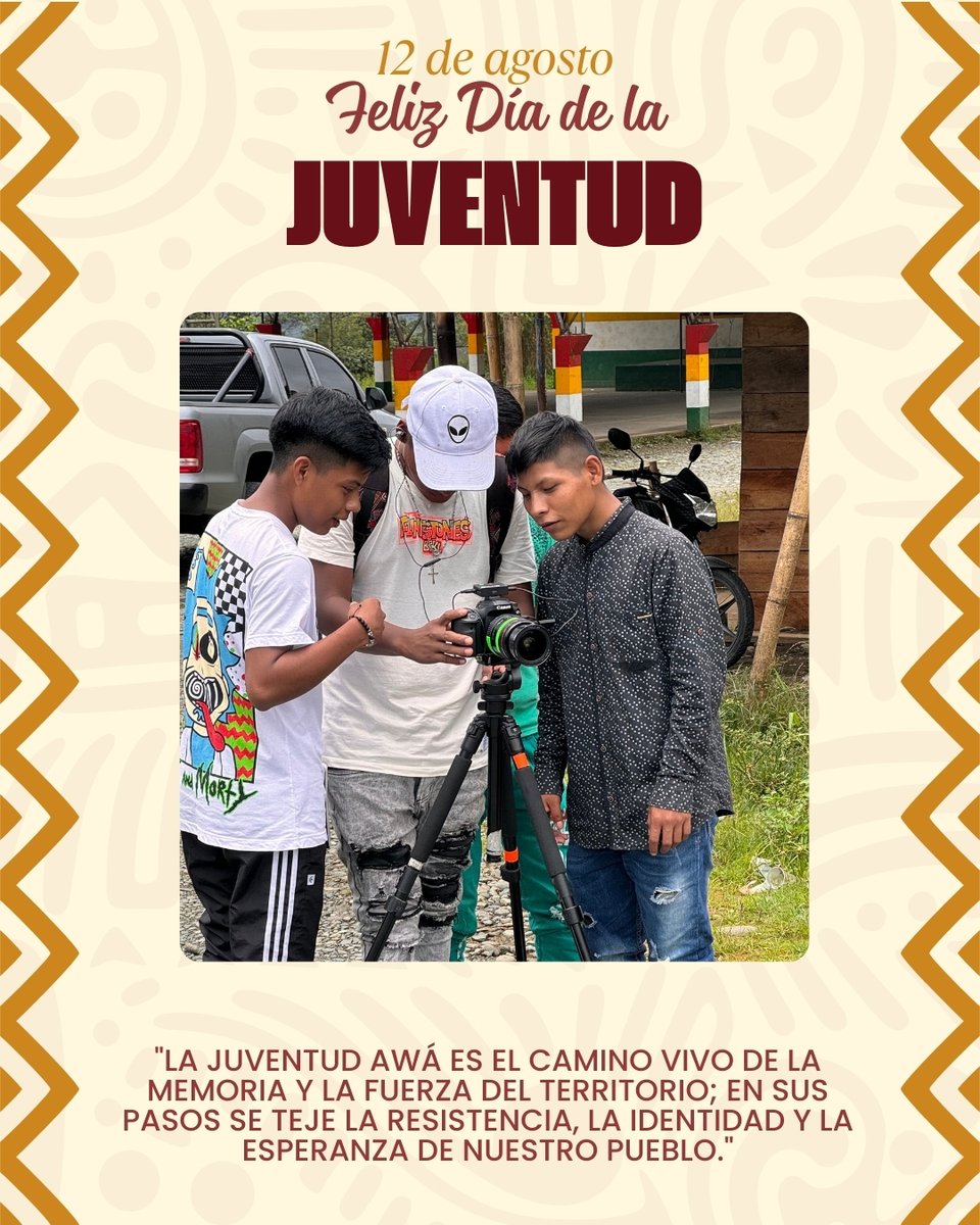 🌿 Hoy celebramos a quienes siembran futuro desde el corazón del territorio.

💪🏽 ¡Feliz Día de la Juventud Awá!

#JuventudAwá #MemoriaYResistencia #DíaDeLaJuventud #OrgulloAwá