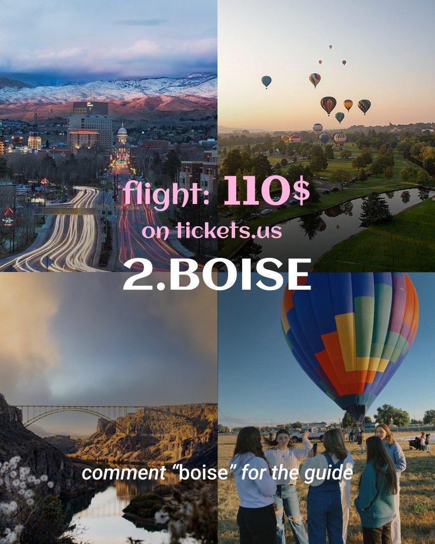 tickets_us's tweet photo. Fly Into These Overlooked but Amazing Cities π«β¨
Skip the obvious and explore these underrated cities β all with major airports and plenty to do.
π² Book your trip today with https://t.co/p2n5jXK0Jb β the #1 app for cheap flights.
#hiddengems #northamericatravel #ticketsus https://t.co/hzoBj8VmGh